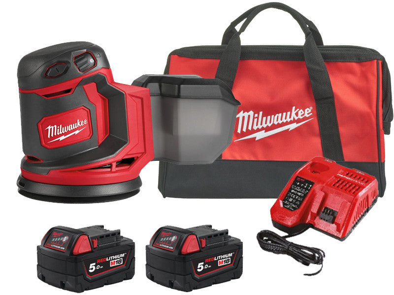 Milwaukee M18 BOS125 ponceuse orbitale sans fil 125mm vitesse réglable kit