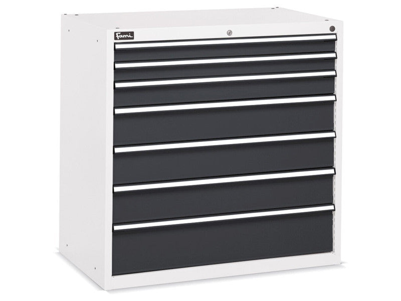 Servante porte-outils Fami Flexa 1023x600x1002mm avec 7 tiroirs à extraction totale, 900Kg - Flexa 1023x600x1002mm 7 tiroirs bicolore réf.FDL109054PD