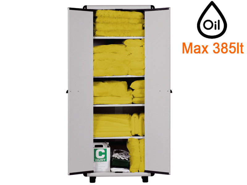 Armoire en plastique Carvel 680x390x1665mm avec matériau absorbant produits chimiques, 385lt