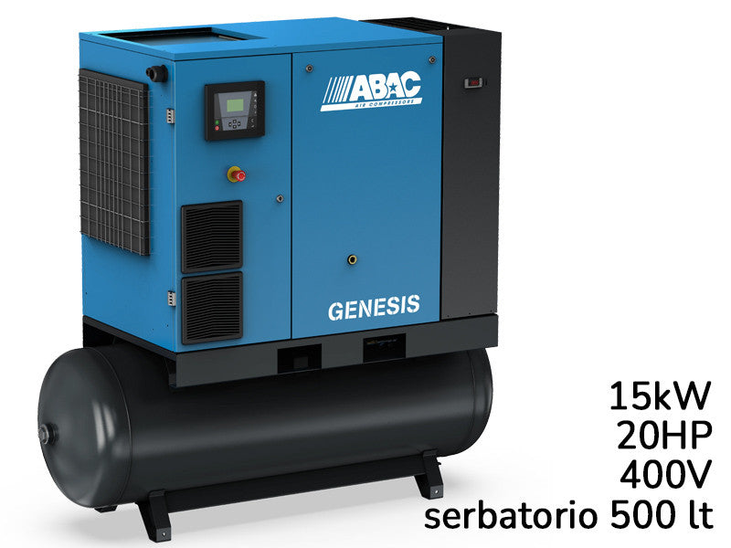 Abac compresseur Genesis IE 15X vitesse variable avec séchoir sur réservoir 500L