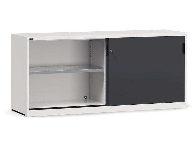 Armoire d'atelier Fami Perfom 2040x600x915mm avec portes coulissantes et 2 étagères perforées - Gris/Anthracite RAL 7035+7016 réf.PERFOM20007