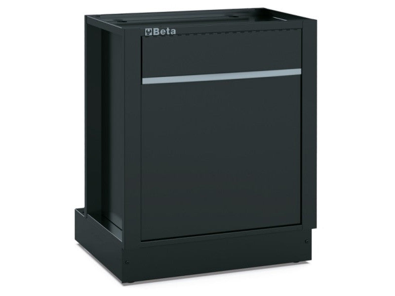 Beta module atelier fixe RSC50 CS 2 compartiments amovibles métal noir tri déchets