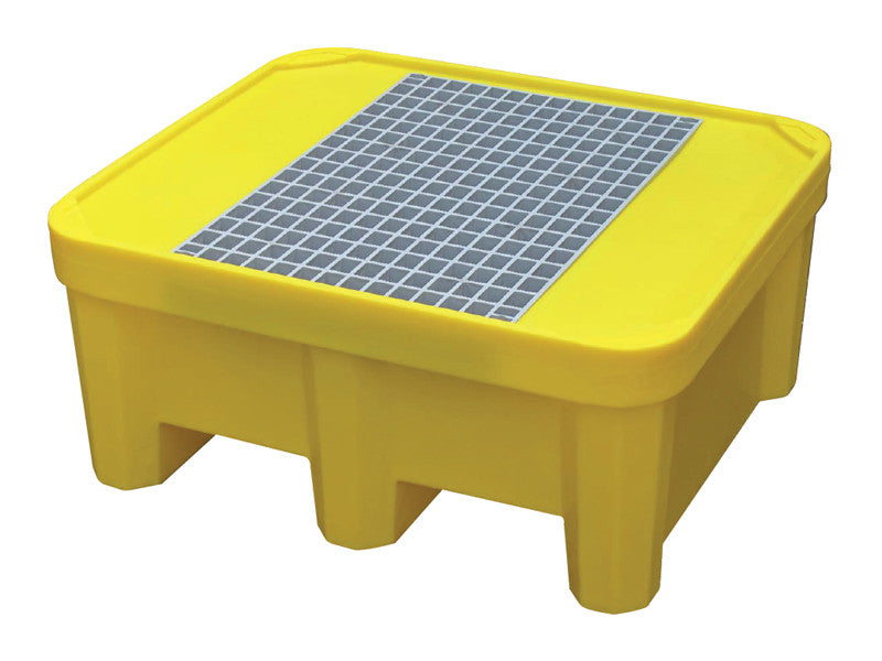 Bac de rétention liquides acides, bases et huiles Carvel 925x800x420mm en polyéthylène pour 1 fût, 225lt