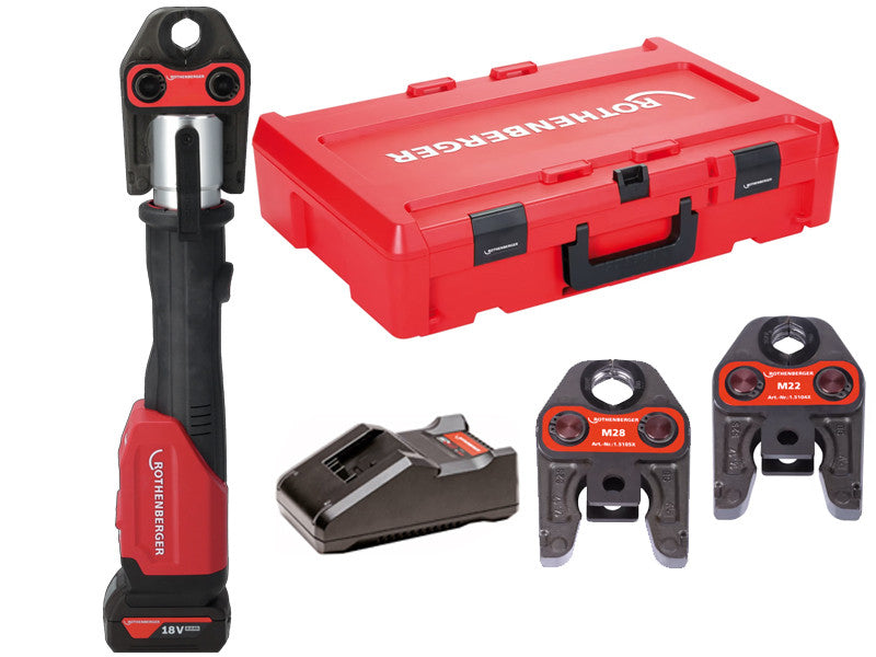 Rothenberger Romax 4000 AMPShare Crimpzange, 15–28 mm Crimpen + Akku 