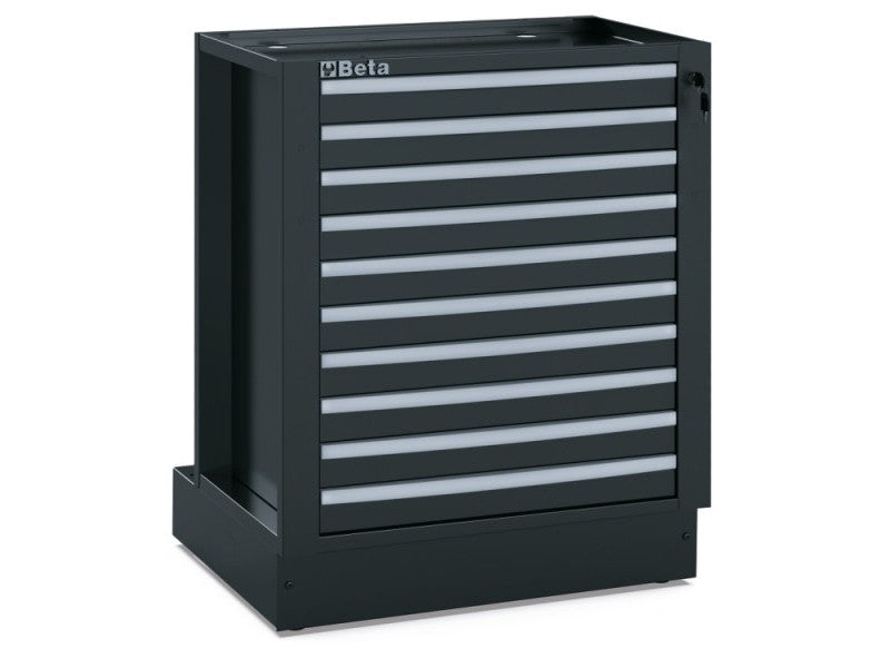 Beta RSC50 M10 module d'atelier fixe 10 tiroirs gris foncé métal