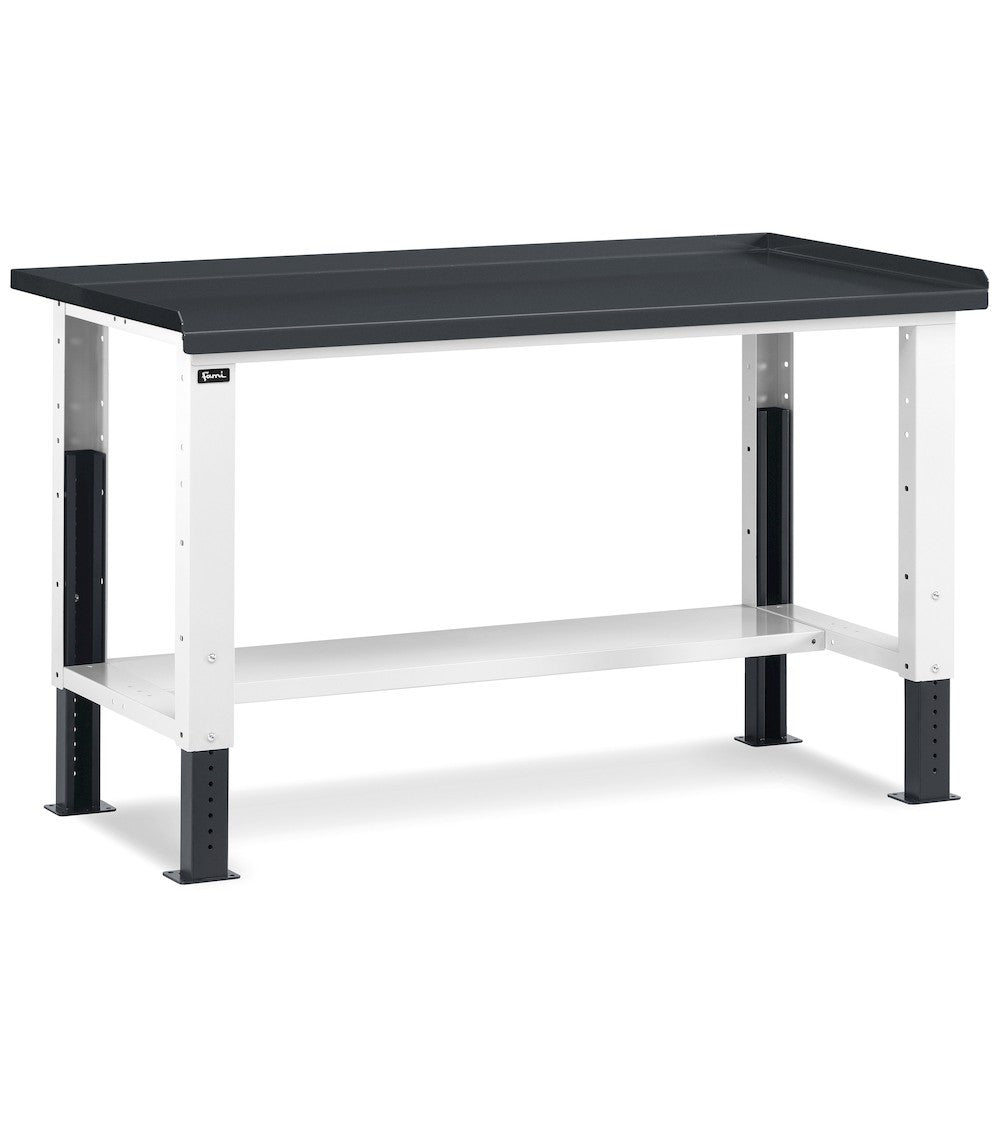 Fami Établi d'atelier réglable en hauteur acier 1507x704x737/1112mm Gris/Anthracite