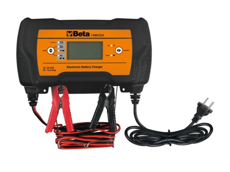 Beta utensili Chargeur Batterie 1498/25A Plomb Lithium 12V 24V Écran Digital