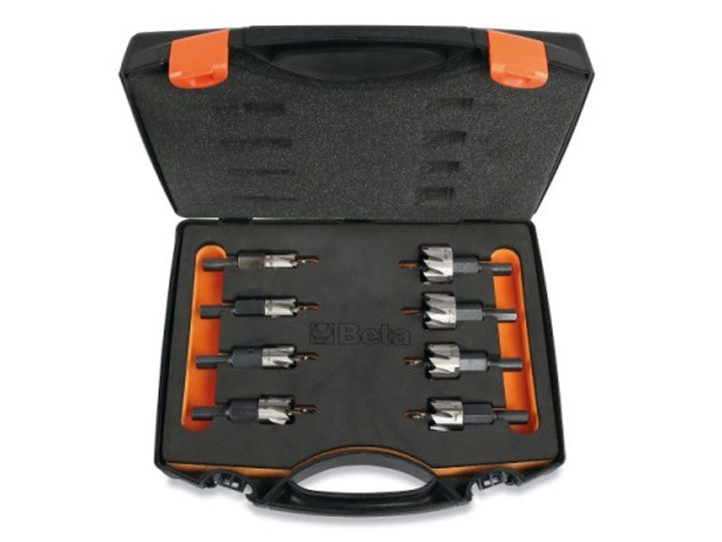 Beta utensili zestaw 8 frezów do blachy 451/C8 HSS szlifowane, w kasecie, 16 do 35 mm