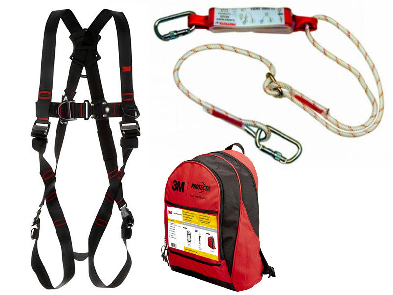 3m Protecta Kit Antichute Nacelle Élévatrice Harnais 2 Points Longe et Sac à Dos