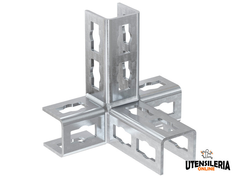 Fischer connecteur quadri-dimensionnel PFUF 4D pour rails FUS acier galvanisé (10 pcs)