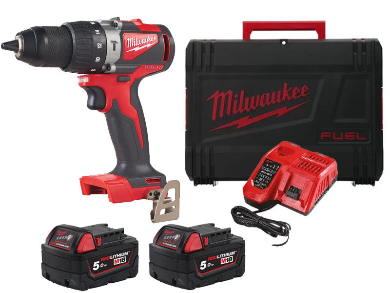 Milwaukee M18 BLPD2 perceuse visseuse à percussion 18V 2 batteries 5Ah