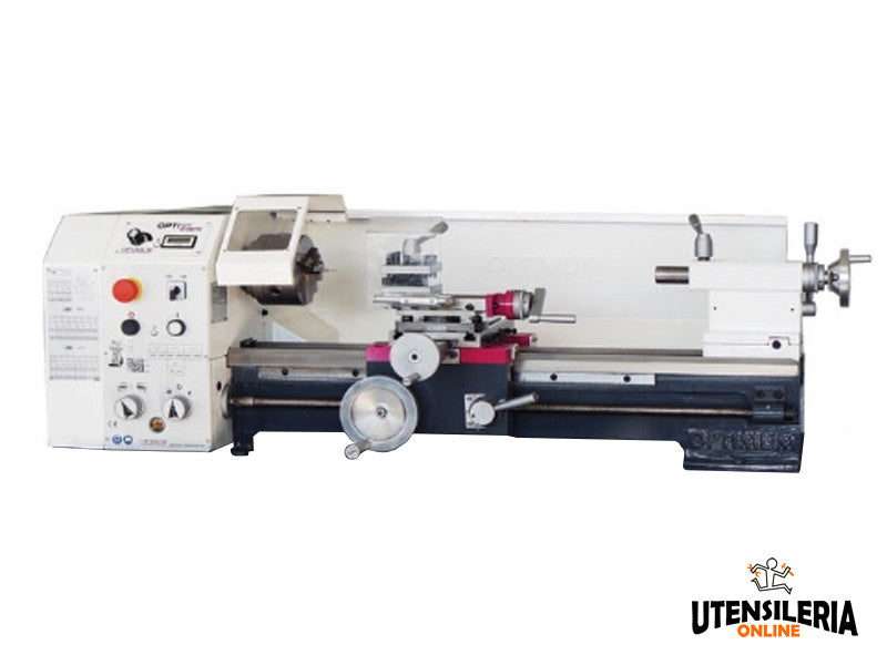 Optimum TU2807V Paralleldrehmaschine, 140 x 700 mm Durchmesser, stufenlose Drehzahlregelung, 1500 W, 230 V 