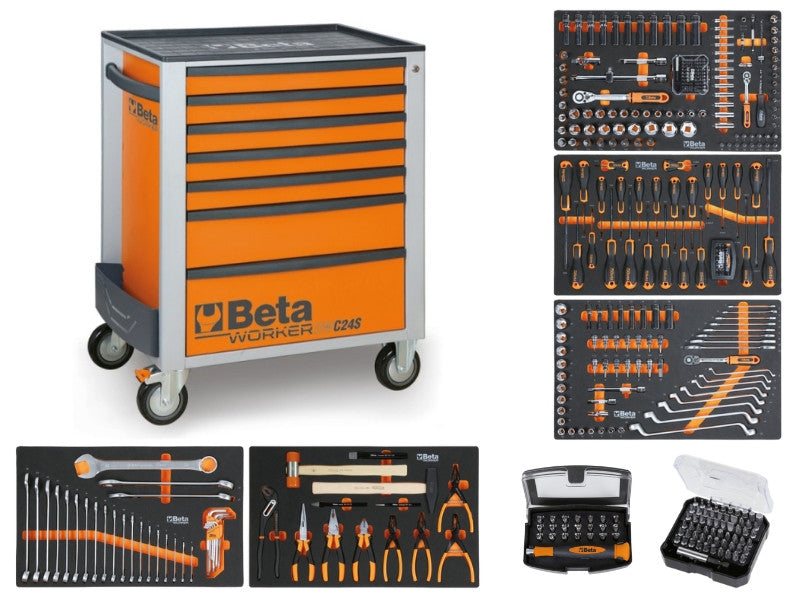 Beta Chariot à Outils 7 Tiroirs 309 Outils - 740 x 955 x 445 mm