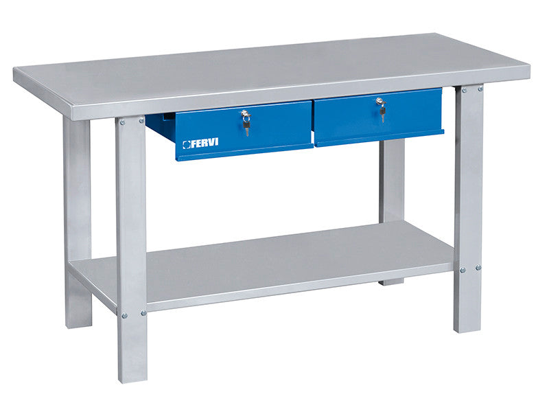 Stół warsztatowy Fervi B015 ze stalowym blatem 1500x640x865 mm