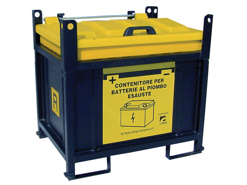 Stapelbarer Metall-/PP-Behälter von Carvel, 1130 x 830 x 1040 mm, für gebrauchte Batterien, 550 l