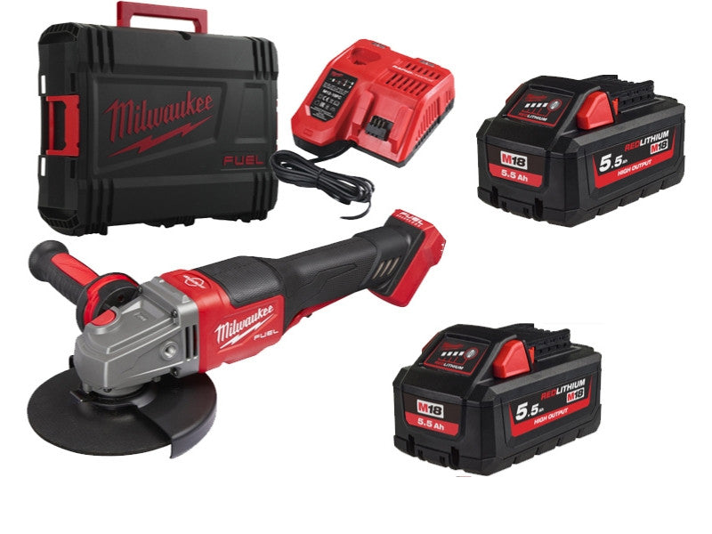 Milwaukee Ponceuse angulaire M18 Fuel 125mm 18V avec batteries kit complet