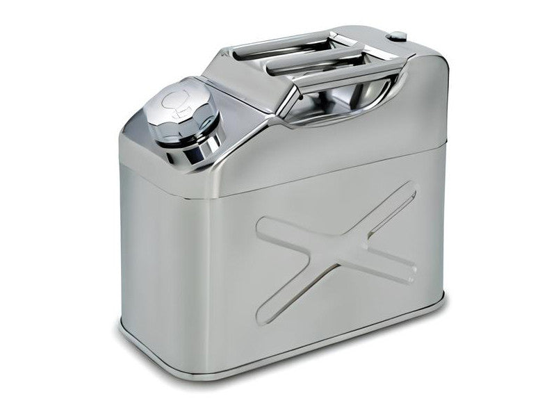 Jerrican en acier inox à section rectangulaire Carvel 350x17x280mm bouchon de sécurité, 10lt