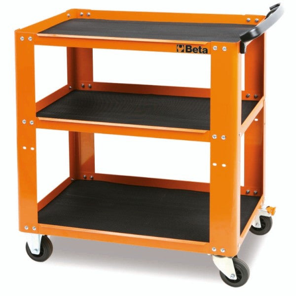 Beta utensili chariot d'atelier orange C51 3 plateaux capacité de charge statique 200 kg