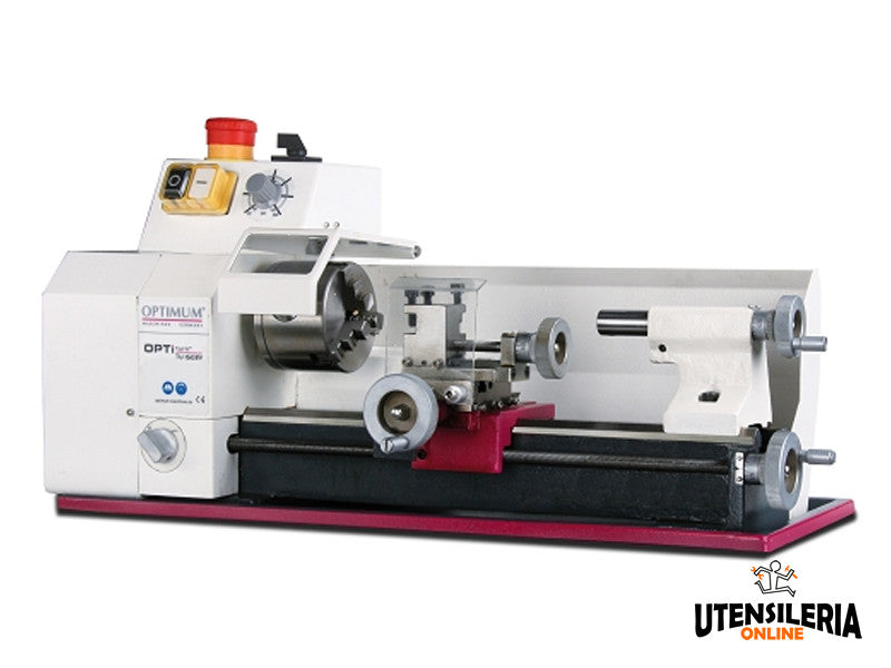 Optimum TU 1503V Kompaktdrehmaschine mit elektronisch einstellbarer Drehzahl, 265 mm 