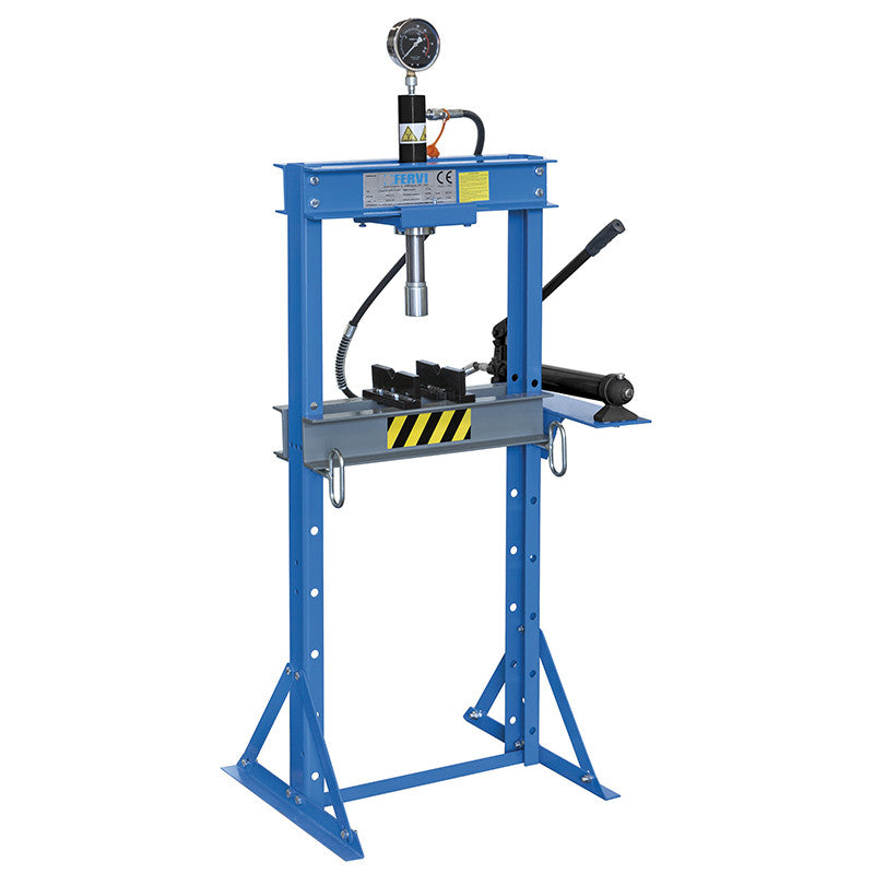 Presse hydraulique Fervi P001/12 manuelle avec piston mobile, capacité 12 t