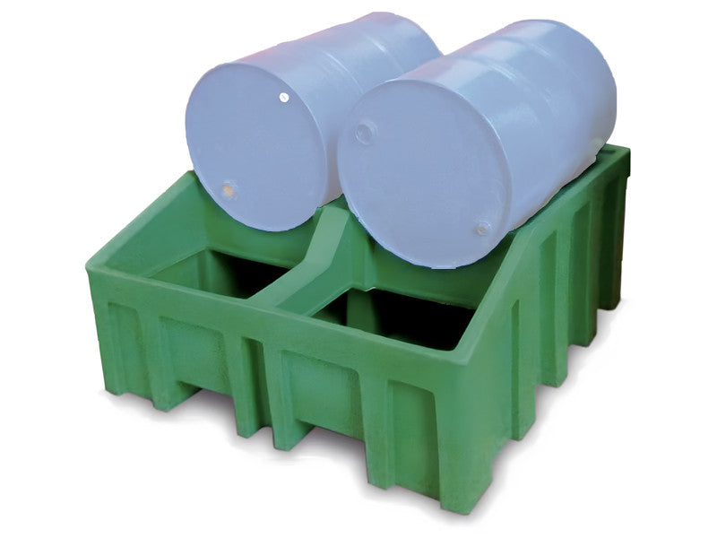 Bac de prélèvement Carvel 1320x1370x610mm pour 2 fûts contenant des liquides dangereux, capacité 450 l