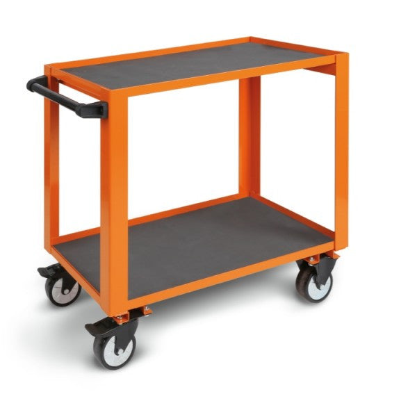 Beta utensili CP51 Werkstattwagen, orange, 750 kg Tragkraft, 2 Ablagen, Schwerlasträder 