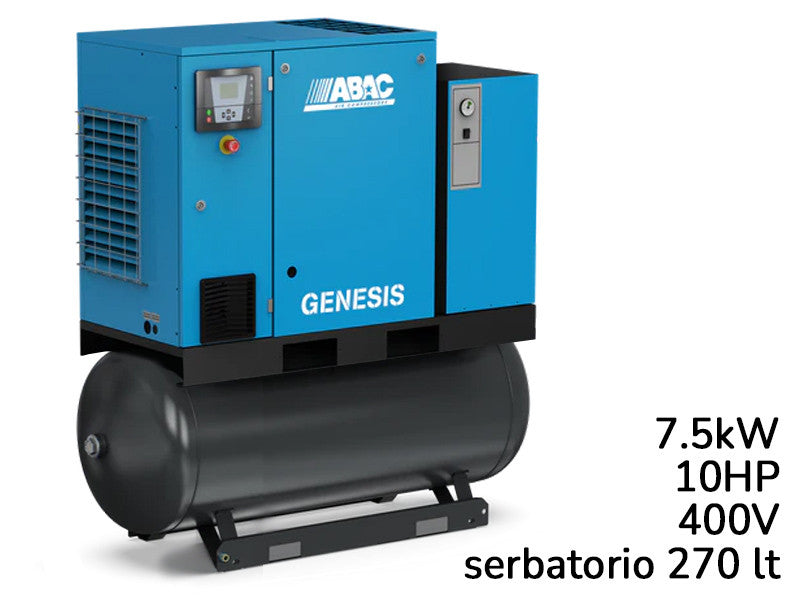 Abac compresseur Genesis IE 7,5kW vitesse variable avec séchoir sur réservoir 270L