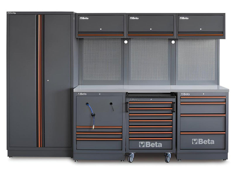 Beta C45PRO 2.0 Workstation HX 2955x645x2000mm Edelstahl Grau