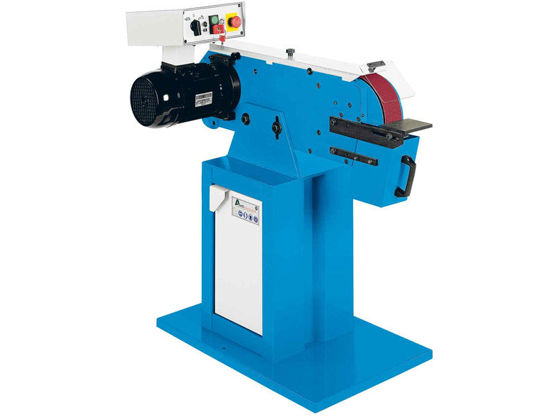 Aceti ponceuse à bande 75x2000mm 3,7kW 400V tête orientable bleu