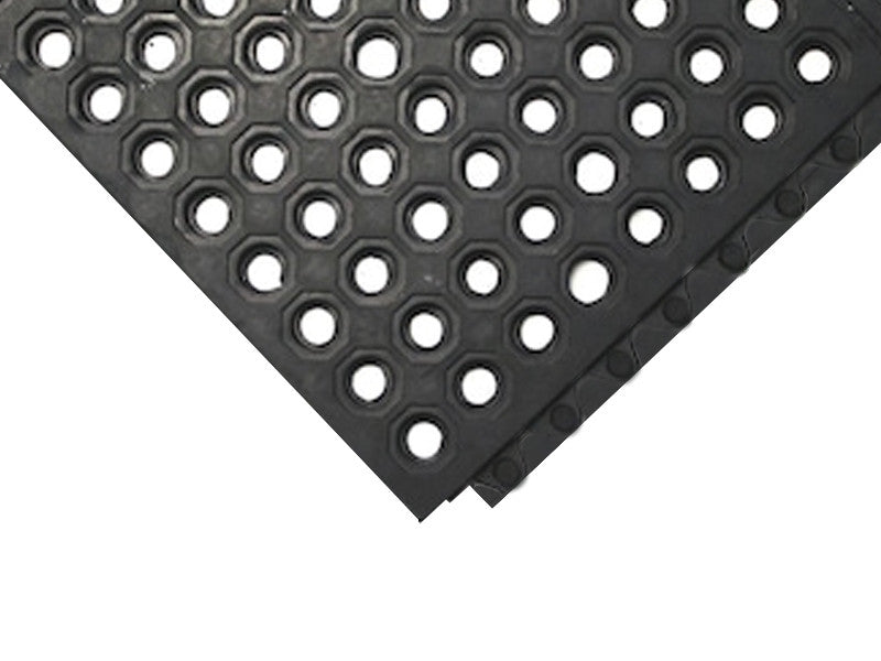 Tapis anti-fatigue modulaire perforé Carvel 90x90cm en caoutchouc nitrile pour trafic piétonnier et chariots