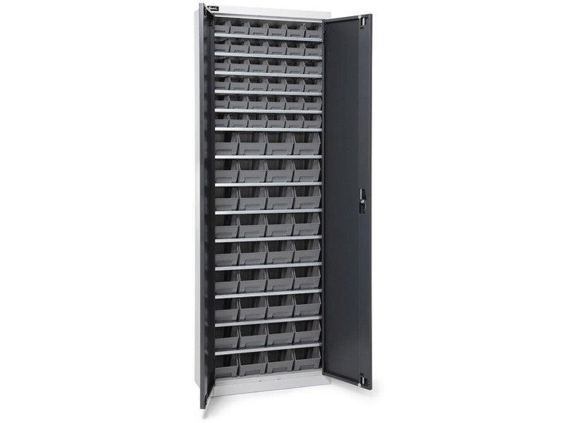 Fami armoire à portes battantes Perfom AK 700x267x1996mm avec 72 conteneurs Picking Box Air - Gris RAL 7035 cod.PERFOMAK14
