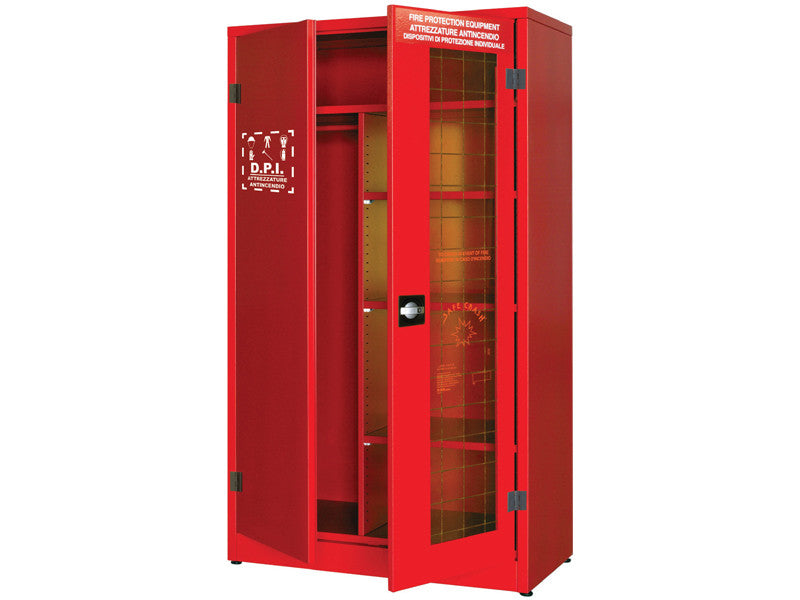 Armoire pour EPI Carvel 1075x500x1850mm 1 porte pleine, 1 porte verre frangible, 3 étagères et porte-manteau
