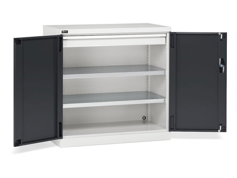 Armoire à portes battantes Fami Perfom 1023x555x1000 avec tiroir, charge 800 Kg - Gris+Anthracite RAL 7035+7016 - réf. PERFOM12004