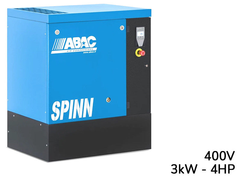 Abac compresseur à vis Spinn 3 3kW 400V 8 bar démarrage direct au sol