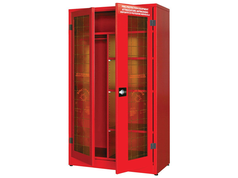 Armoire pour EPI Carvel 1075x500x1850mm avec 2 portes en verre frangible, 3 étagères et porte-vêtements