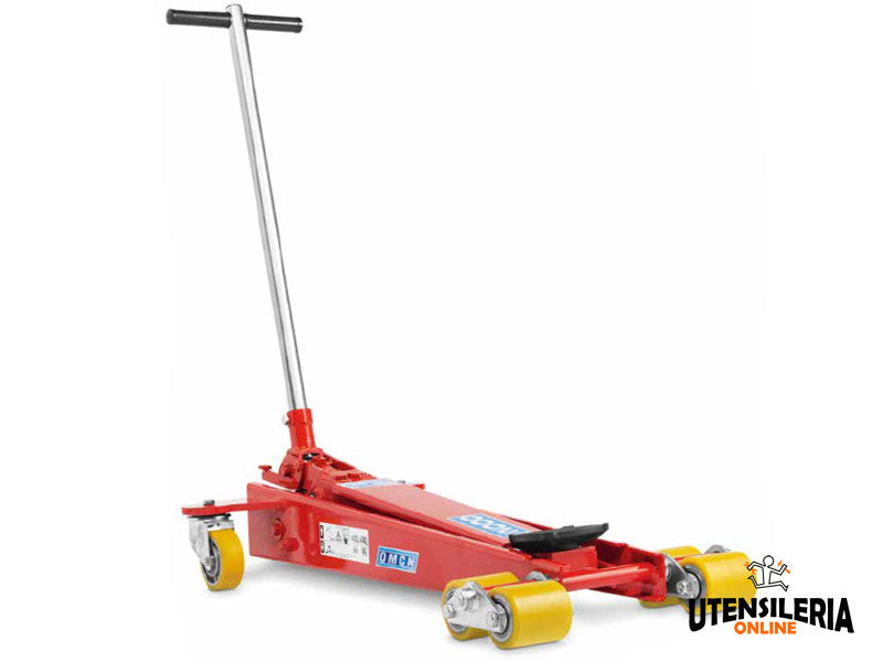 OMCN Cric hydraulique à chariot 1120-E 2000 kg hauteur 760 mm rouge