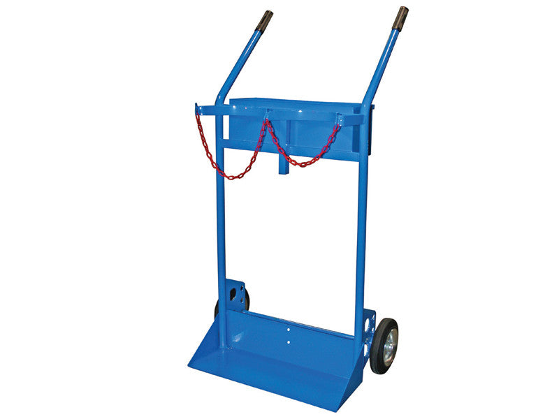 Chariot porte-bouteilles biplace Carvel 720x1250mm avec boîte pour bouteilles de gaz Ø250mm
