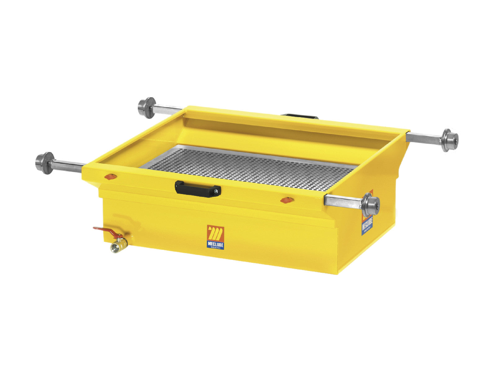 Meclube récupérateur d'huile usagée 90 litres métal jaune avec grille antiriflus