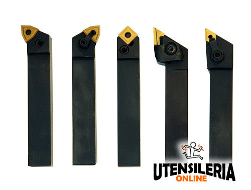 Optimum zestaw 5 narzędzi tokarskich LTF trzpień 20x20 mm z płytkami węglikowymi z powłoką tytanową