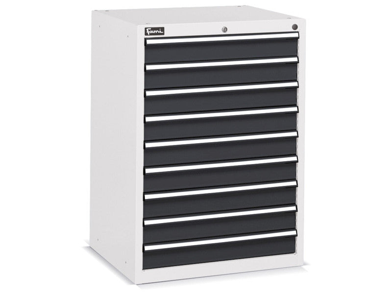 Wózek narzędziowy Fami Flexa 717x600x1002mm z 9 szufladami z pełnym wysuwem, 900kg - Flexa 717x600x1002mm 9 szuflad niebieski ref.FDF10905604