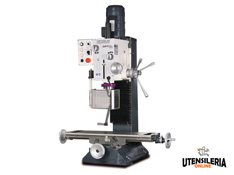 Optimum MB 4 Fräs- und Bohrmaschine mit 12-Gang-Getriebe, 1,1/1,5 kW, 400 V 