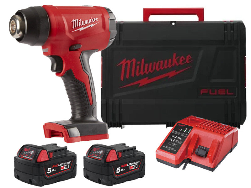 Milwaukee M18 BHG décapeur thermique sans fil 470°C avec 2 batteries kit