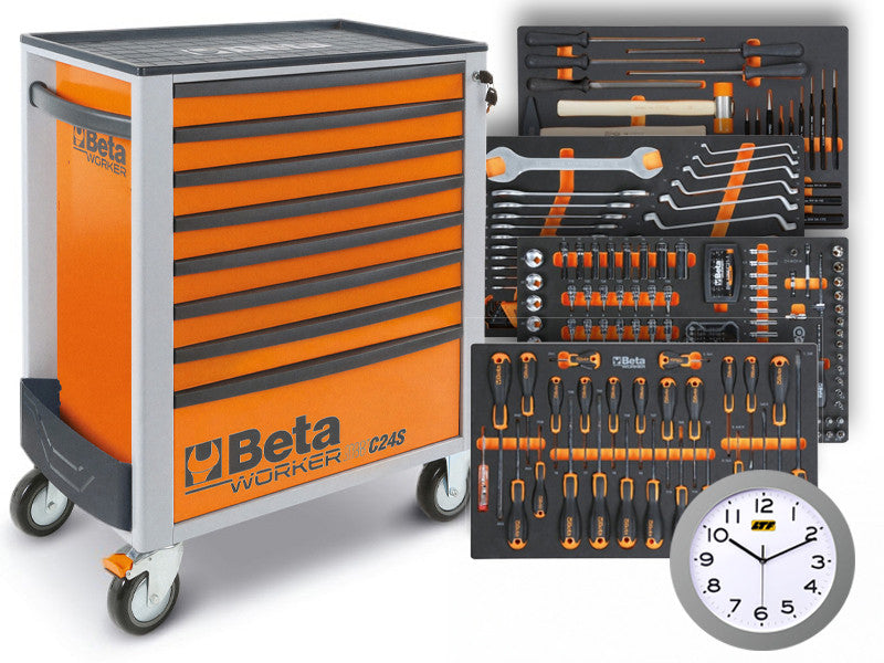 Beta servante d'atelier BW 2400S 8/E-L orange 8 tiroirs 398 outils