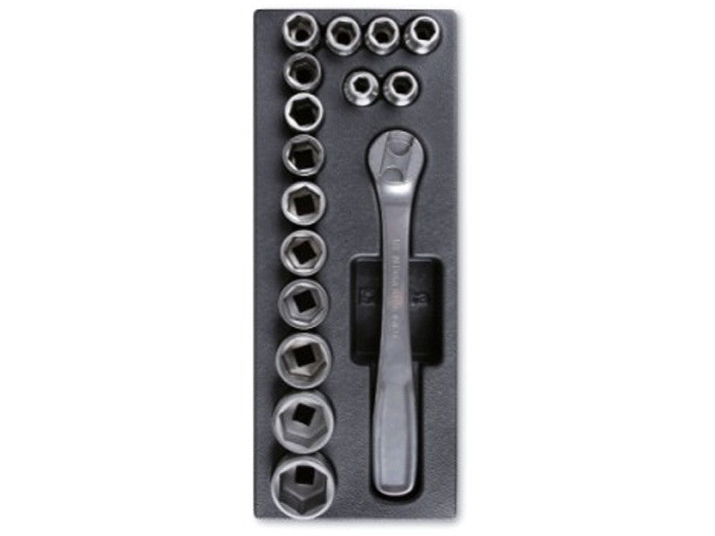 Beta utensili assortiment 16 douilles hexagonales 1/2 inox T99 cliquet 10-32mm