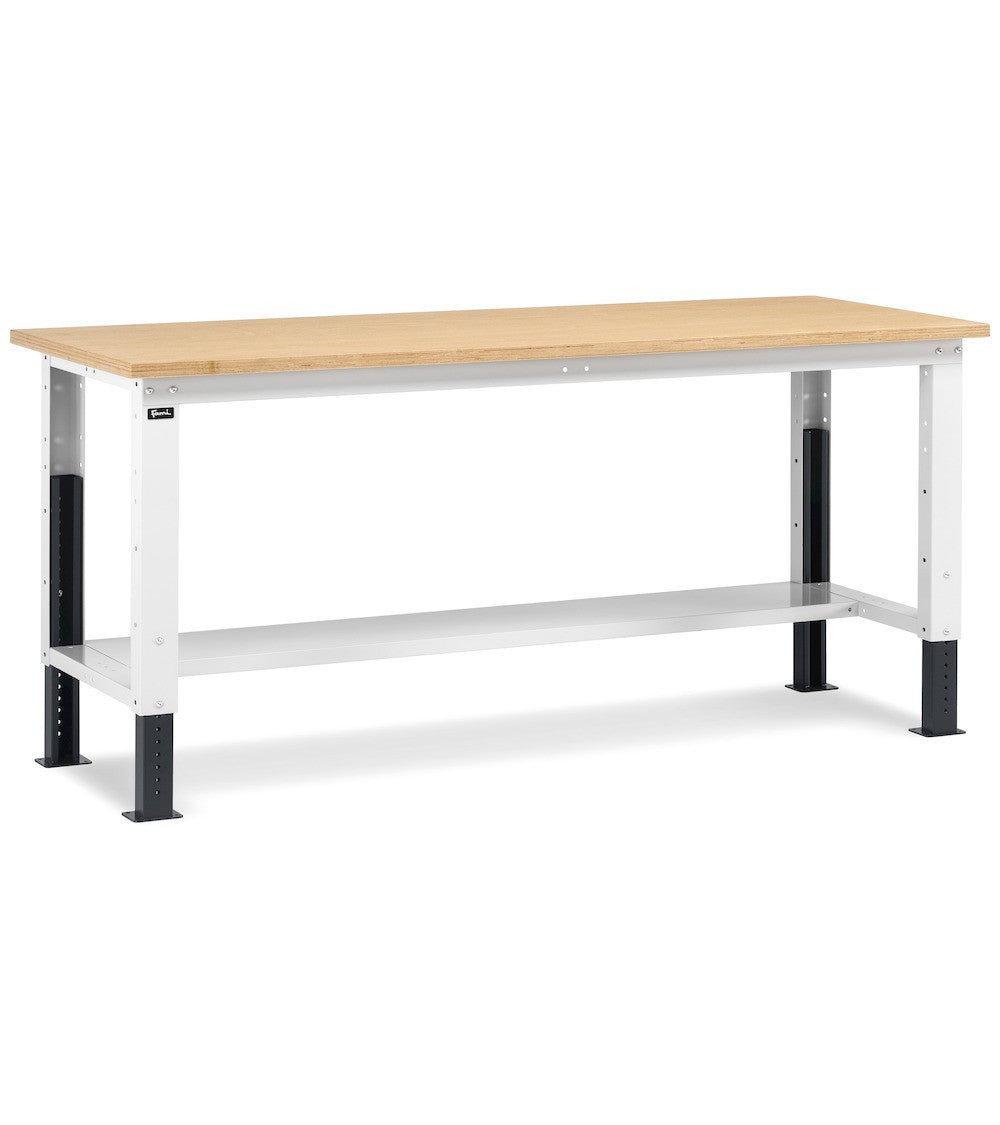Fami Établi Atelier Réglable en Hauteur 2000x750mm Plateau Multiplex Gris/Anthracite