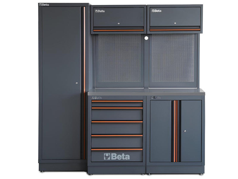 Beta utensili mobilier atelier modulaire C45PRO 2.0 BX plan acier inox 1960mm gris