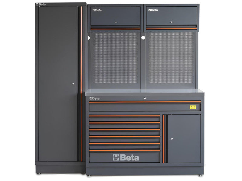 Établi Beta C45PRO 2.0 EX 1960x645x2000mm acier inoxydable gris foncé