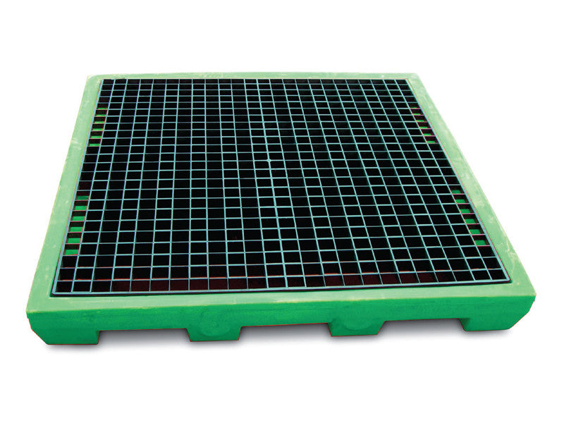 Plateforme de confinement modulaire Carvel 1320x1320mm en polyéthylène, capacité 160 litres