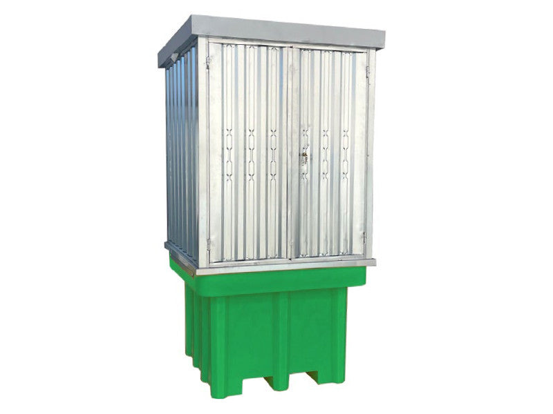 Bac de rétention Carvel 1500x1500x2690mm couvercle tôle capacité 1050l