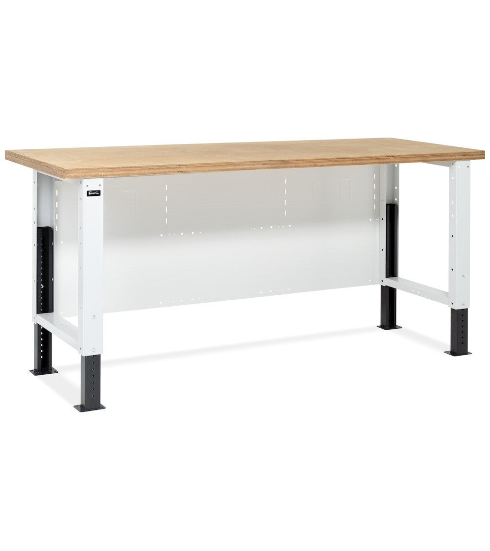 Fami Établi d'atelier Work Master 200cm Bois Multiplex Gris Charge 1000kg